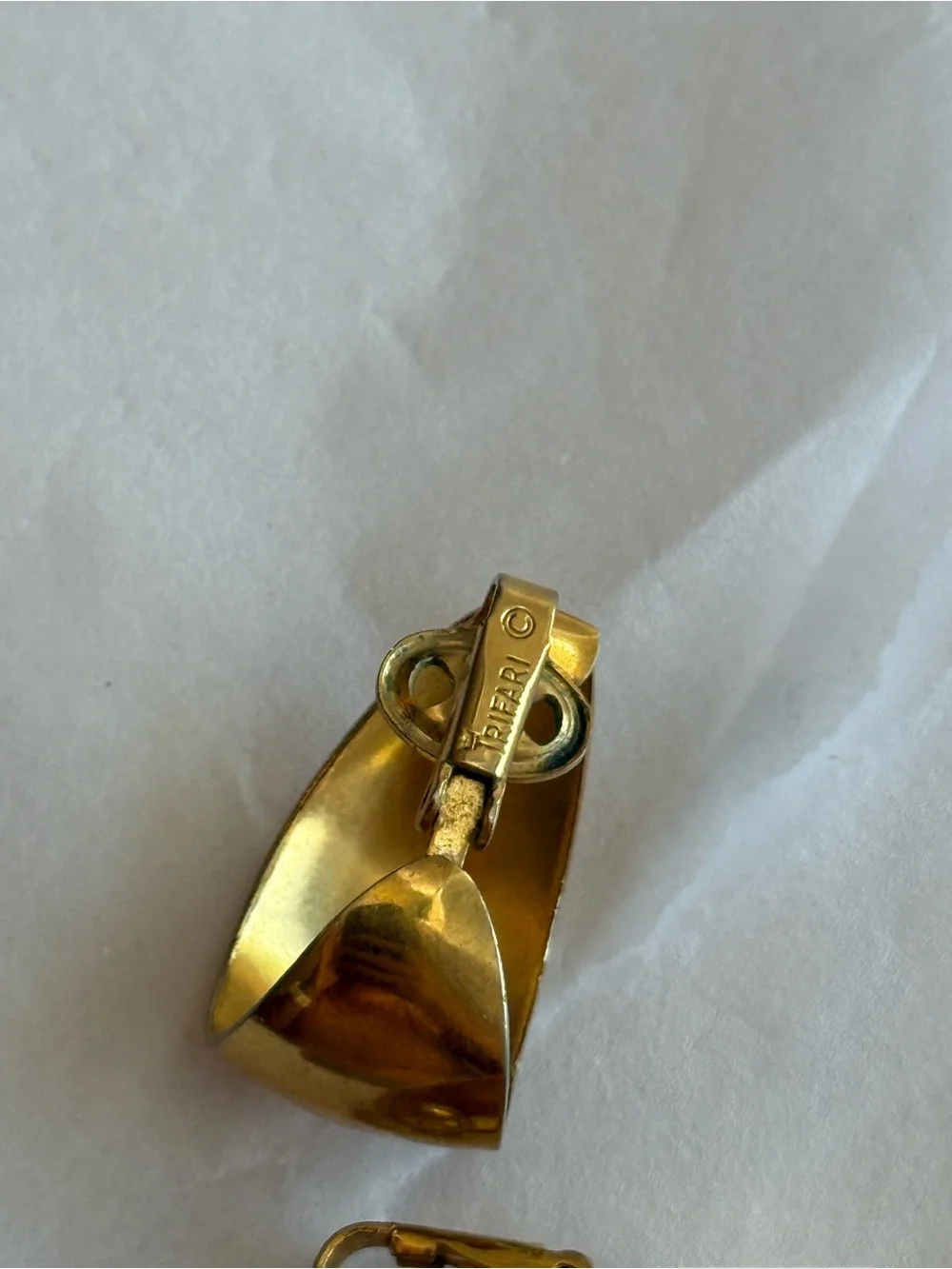 TRIFARI | Vintage Gold Dome Clip-On Small Earrings